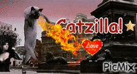 Catzilla Love κινούμενο GIF