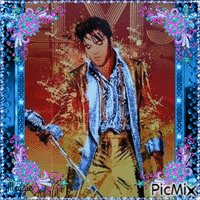 portrait of Elvis Presley animēts GIF