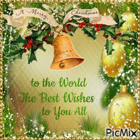 Merry Christmas to the World. The Best Wishes to You All анимирани ГИФ