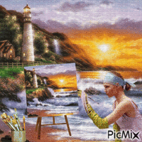 PEINDRE UN PHARE - Free animated GIF