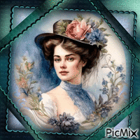 Femme vintage. - GIF animado gratis