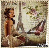 Post card - vintage animirani GIF