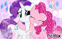 rarity and pinkie pie animeret GIF