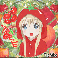 Anime girl tomato - GIF animé gratuit