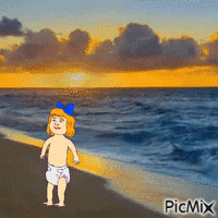 Beach baby animovaný GIF
