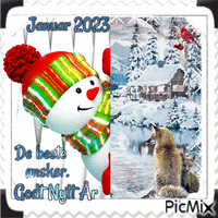 January 2023. Best wishes. Happy New Year animált GIF