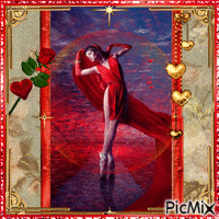 mulher vermelho - Darmowy animowany GIF