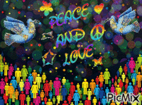 Peace & Love GIF animé