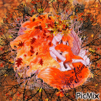 fantasy  Hello Autumn Fairy and fox