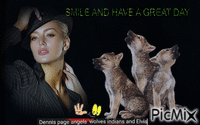 LADY WITH WOLVES - GIF animado gratis