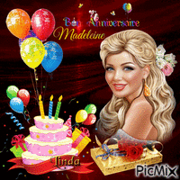 Bonne anniversaire Madeleine анимирани ГИФ