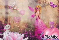 Pink Fantasy Girl ♥ - Free animated GIF