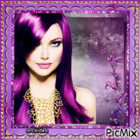 portrait violet & or - GIF animé gratuit