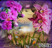 image fleurs анимированный гифка