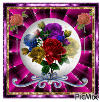 Globe of roses animovaný GIF