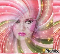 Mulher rosada - GIF animado gratis