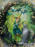 Fantasy fairy little girl_Legend of the Cryptids_ анимированный гифка
