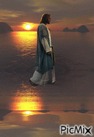 Jésus marche sur les eaux - Free animated GIF