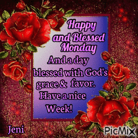 Happy and blessed monday анимиран GIF