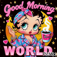 Good Morning Betty Boop - Animovaný GIF zadarmo