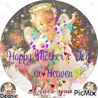 Angel Saying:  Happy Mother's Day In Heaven - Free animated GIF