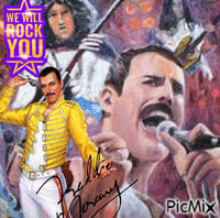 Freddie Mercury - Animovaný GIF zadarmo
