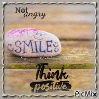 Not angry smile think positiv animált GIF