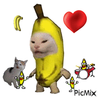 Gato Banana animovaný GIF