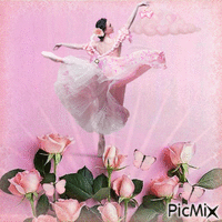 flying with pink love animēts GIF