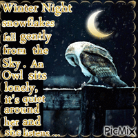 Winter Night Poem - GIF animate gratis