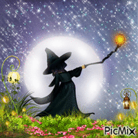 Little moonlit witch