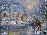 Paysage hiver - Animovaný GIF zadarmo
