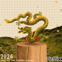 year of the wooden dragon - GIF animé gratuit