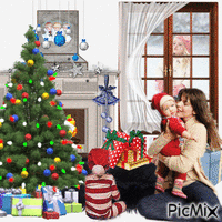 Christmas family - GIF animé gratuit