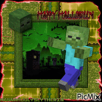 [###]Minecraft Zombie Halloween[###] GIF animado