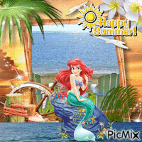 Ariel Happy Summer Animated GIF