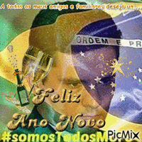 Feliz Ano Novo Brasil - Darmowy animowany GIF