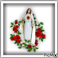 BLESSED MOTHER and ROSES - GIF animado gratis