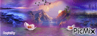Purple Sunset - GIF animasi gratis