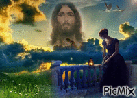 jesus  and woman - GIF animate gratis