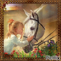 Amor de cavalos - GIF animé gratuit
