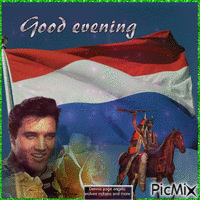 dutch flag with elvis and native Animiertes GIF