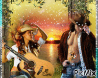 cowgirl et cowboy animovaný GIF