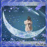 Femme au clair de lune - Darmowy animowany GIF