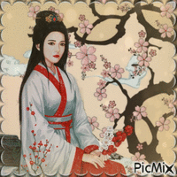 Femme japonaise. - GIF animado gratis