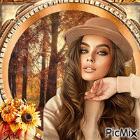 Portrait d'automne en brun et orange - Gratis animerad GIF
