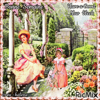 Printemps vintage _  jardin fleuri - Ingyenes animált GIF