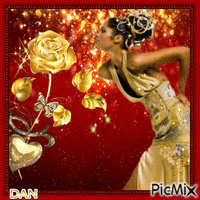 Femme rouge et or - Bezmaksas animēts GIF