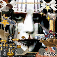 joey jordison with snails and knives Animated GIF