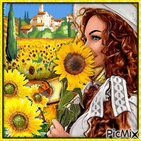 Sunflower Landscape animovaný GIF